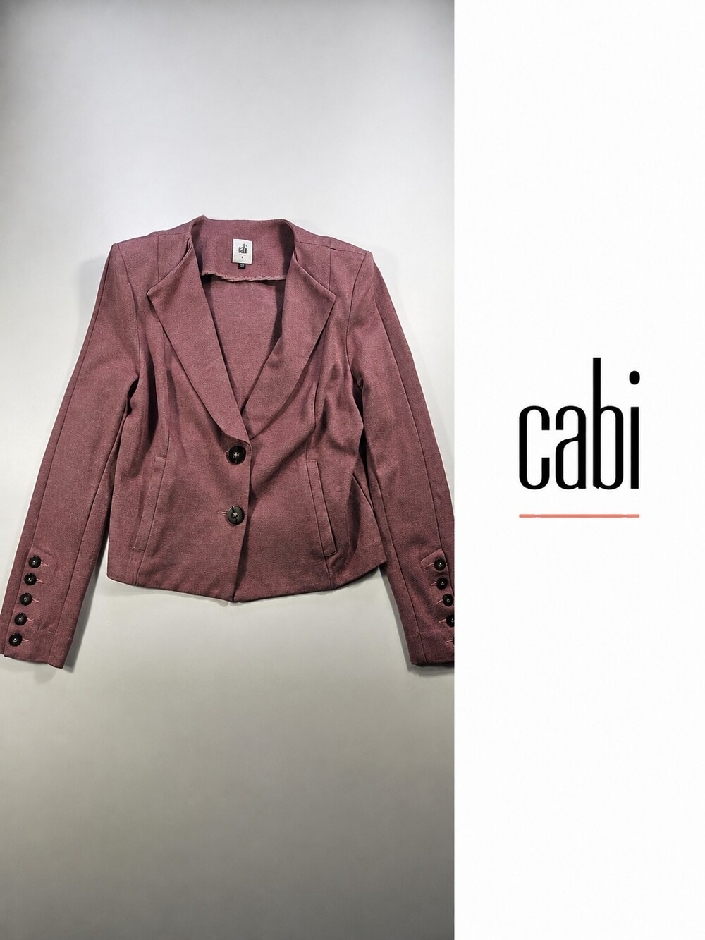 Cabi Women’s Mauve Pink Tailored Stretch Blazer Jacket Size 8 Style 3550